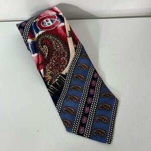 Montreal Canadiens NHL Classic Leeds Int. Neck Tie Hockey Vintage 90s Paisley
